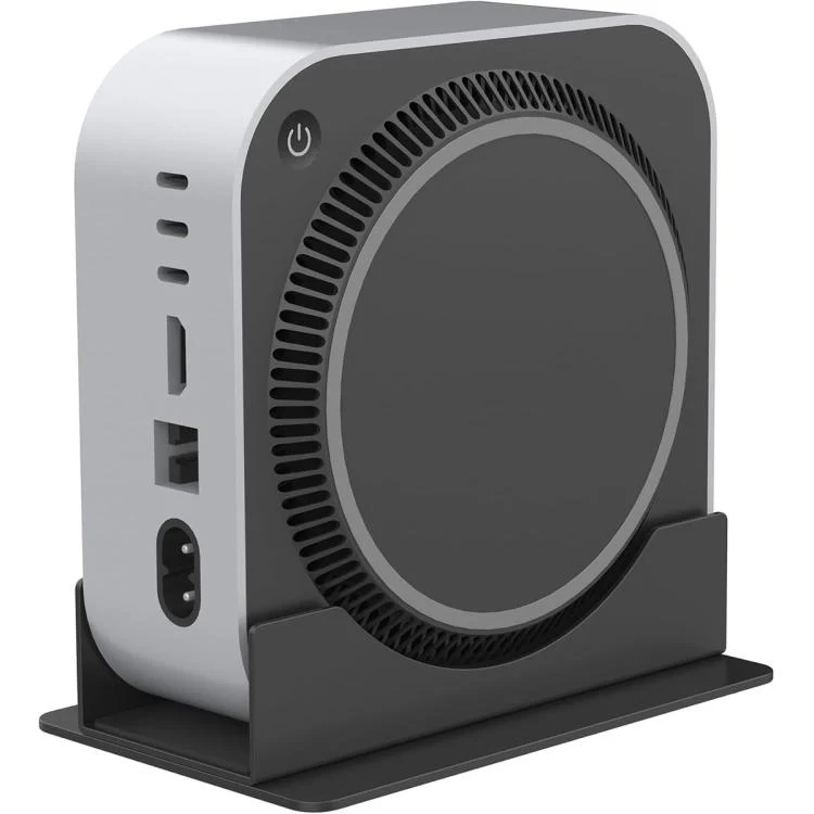 For Mac Mini M4 / M4 Pro Vertical Desktop Stand Metal Space Saving Holder(Black) - Image 2