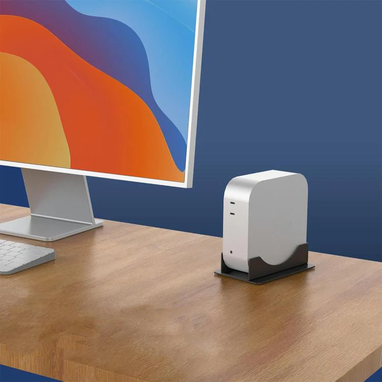 For Mac Mini M4 / M4 Pro Vertical Desktop Stand Metal Space Saving Holder(Black) - Image 4