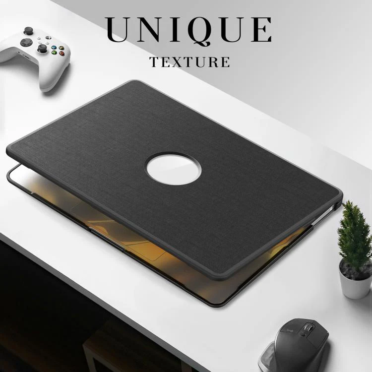 For MacBook Air 13.3 inch A2337 Fabric Texture Pro Magnetic Holder Laptop Protective Case(Black) - Image 5