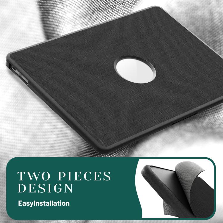 For MacBook Air 13.3 inch A2337 Fabric Texture Pro Magnetic Holder Laptop Protective Case(Black) - Image 6