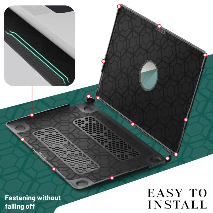 For MacBook Air 13.3 inch A2337 Fabric Texture Pro Magnetic Holder Laptop Protective Case(Black) - Image 7