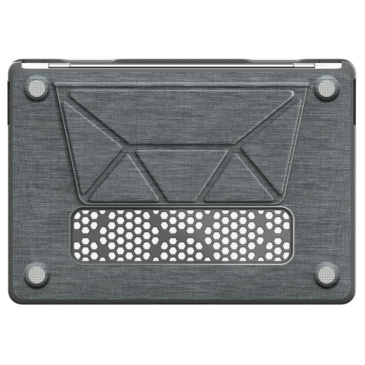 For MacBook Air 13.3 inch A2337 Fabric Texture Pro Magnetic Holder Laptop Protective Case(Grey) - Image 3