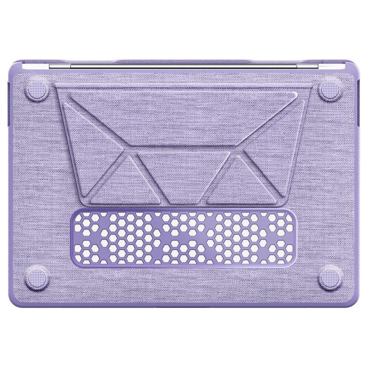 For MacBook Air 13.3 inch A2337 Fabric Texture Pro Magnetic Holder Laptop Protective Case(Purple) - Image 3