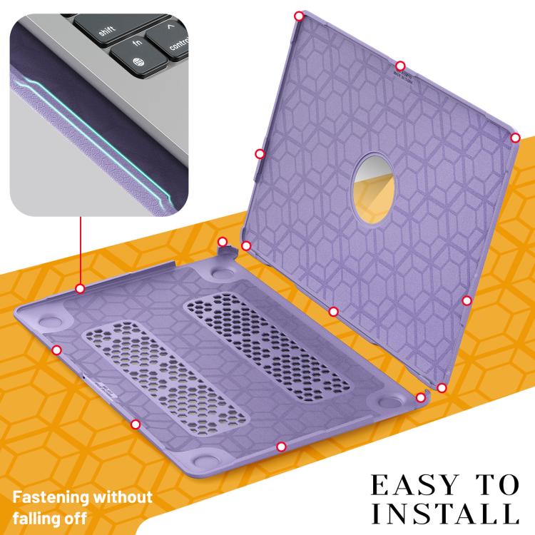 For MacBook Air 13.3 inch A2337 Fabric Texture Pro Magnetic Holder Laptop Protective Case(Purple) - Image 7