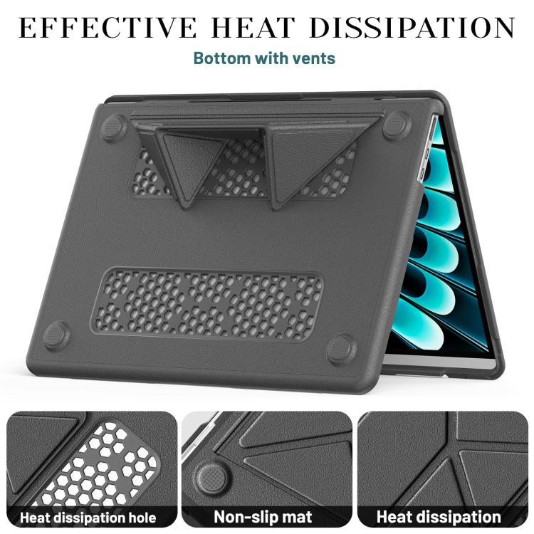 For MacBook Air 13.6 inch A3113 / A3240 Business Pro Magnetic Holder Laptop Protective Case(Grey) - Image 7