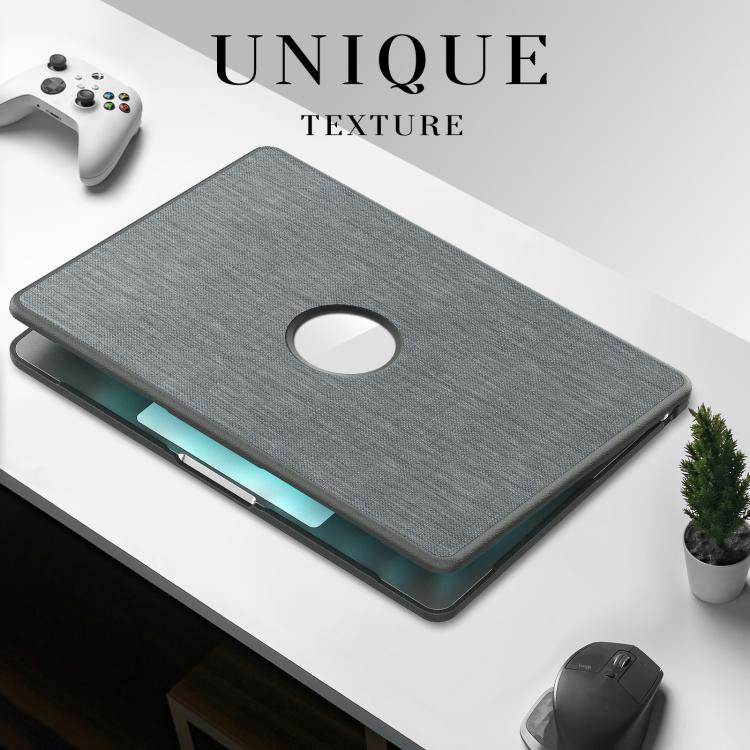 For MacBook Air 13.6 inch A3113 / A3240 Fabric Texture Pro Magnetic Holder Laptop Protective Case(Grey) - Image 5