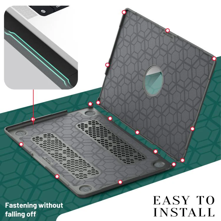 For MacBook Air 13.6 inch A3113 / A3240 Fabric Texture Pro Magnetic Holder Laptop Protective Case(Grey) - Image 7