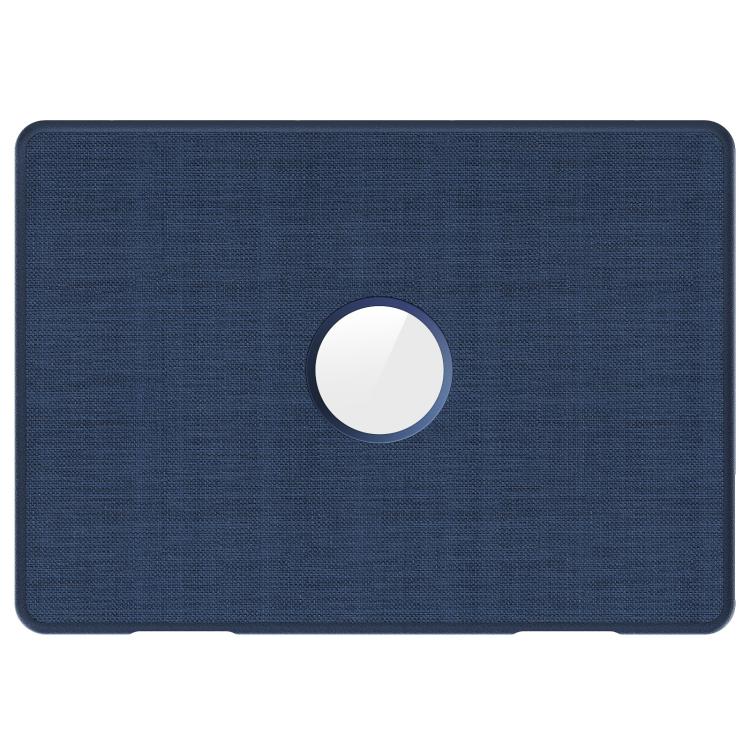 For MacBook Air 13.6 inch A3113 / A3240 Fabric Texture Pro Magnetic Holder Laptop Protective Case(Navy Blue) - Image 2