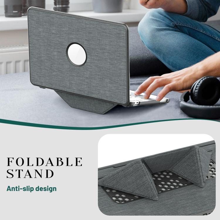 For MacBook Neo 13 inch 2026 A18 Pro A3404 Fabric Texture Pro Magnetic Holder Laptop Protective Case(Grey) - Image 9
