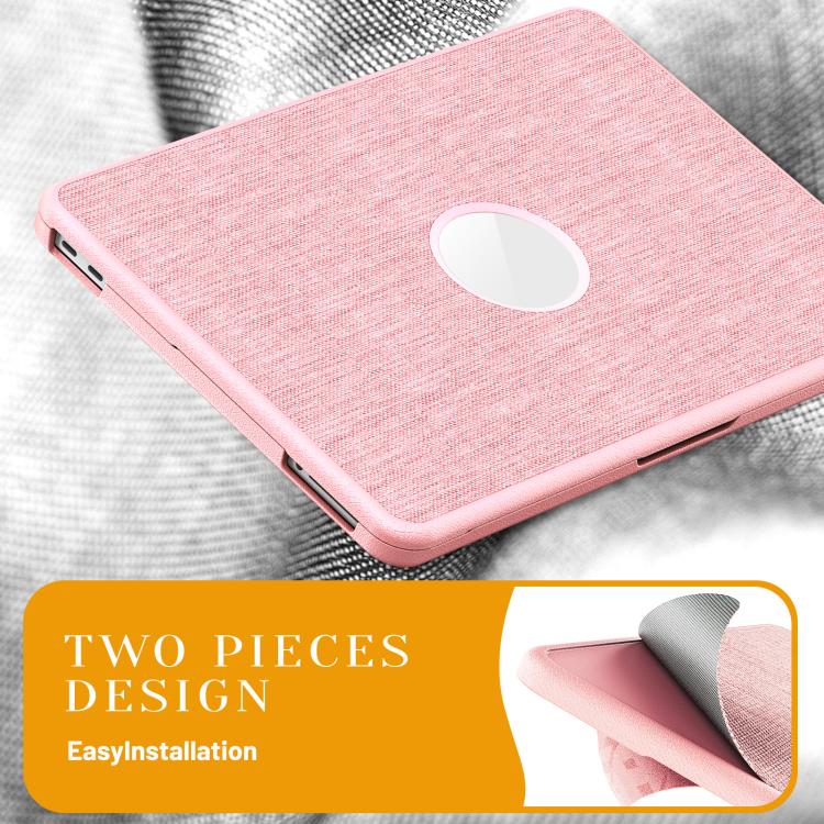 For MacBook Neo 13 inch 2026 A18 Pro A3404 Fabric Texture Pro Magnetic Holder Laptop Protective Case(Pink) - Image 6