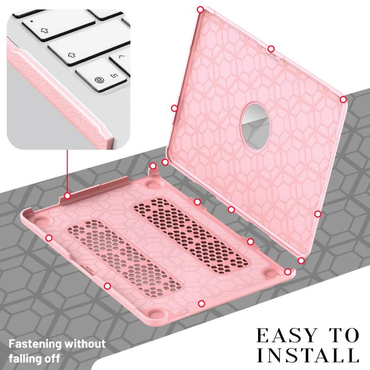 For MacBook Neo 13 inch 2026 A18 Pro A3404 Fabric Texture Pro Magnetic Holder Laptop Protective Case(Pink) - Image 7