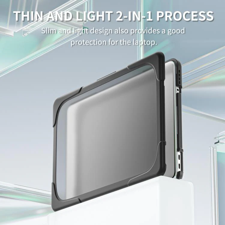 For MacBook Neo 13 inch 2026 A3404 Two-color Shockproof TPU Hybrid PC Laptop Protective Case(Black) - Image 2