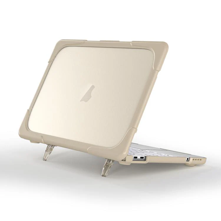 For MacBook Neo 13 inch 2026 A3404 Two-color Shockproof TPU Hybrid PC Laptop Protective Case(Khaki)