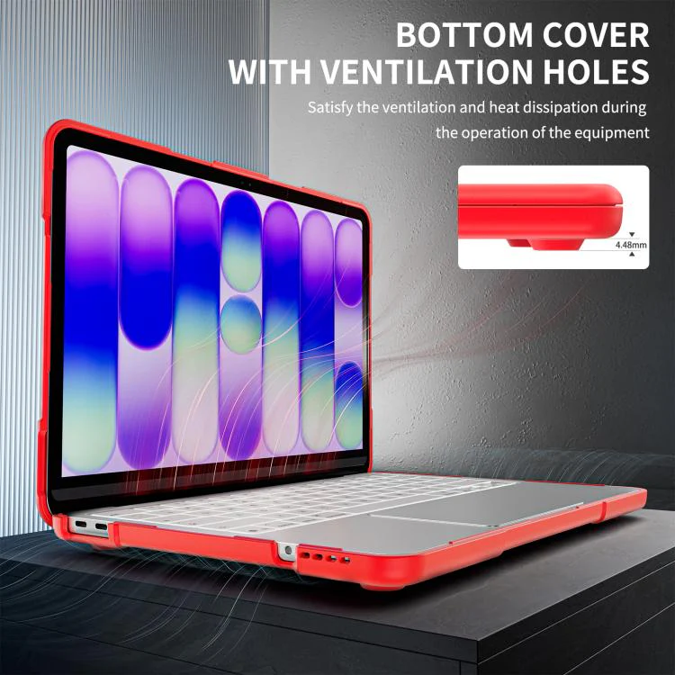 For MacBook Neo 13 inch 2026 A3404 Two-color Shockproof TPU Hybrid PC Laptop Protective Case(Red) - Image 8