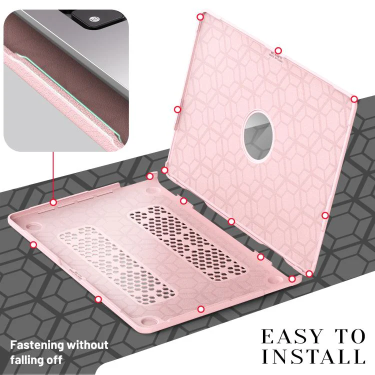 For MacBook Pro 13.3 inch A2289 / A2251 Business Pro Magnetic Holder Laptop Protective Case(Pink) - Image 6