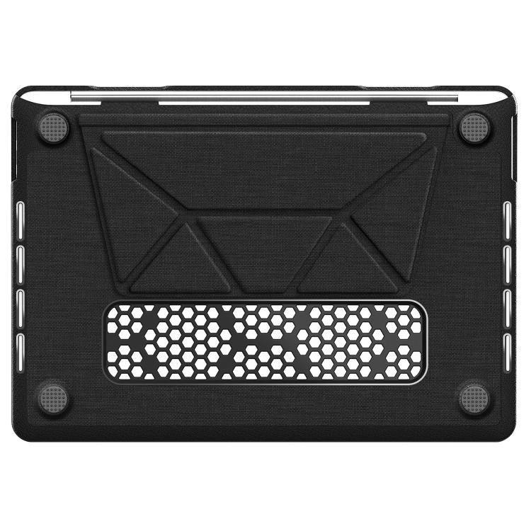 For MacBook Pro 13.3 inch A2289 / A2251 Fabric Texture Pro Magnetic Holder Laptop Protective Case(Black) - Image 3