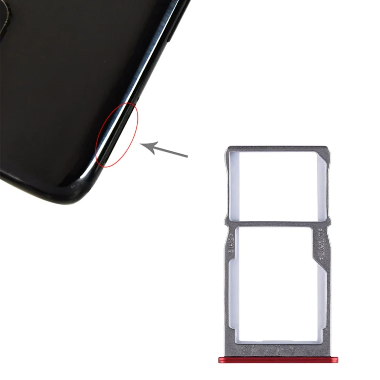 For Meizu 15 SIM Card Tray + SIM Card Tray / Micro SD Card Tray (Red) - Image 5