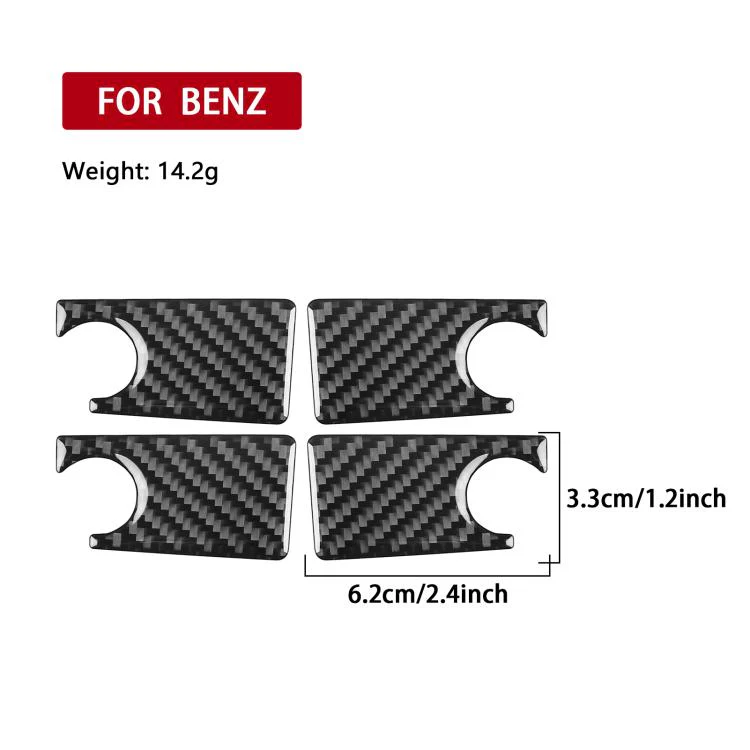 For Mercedes-Benz G-Class W463 4pcs /Set Inner Door Bowl Sticker(Red) - Image 3