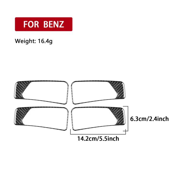 For Mercedes-Benz G-Class W463 4pcs /Set Interior Door Handle Sticker(Red) - Image 3