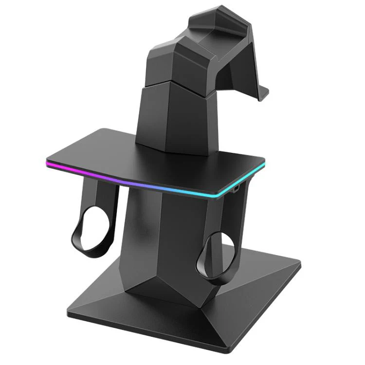 For Meta Quest 2 / 3 / 3S WG67 RGB Cool Lighting VR Display Stand(Black) - Image 2