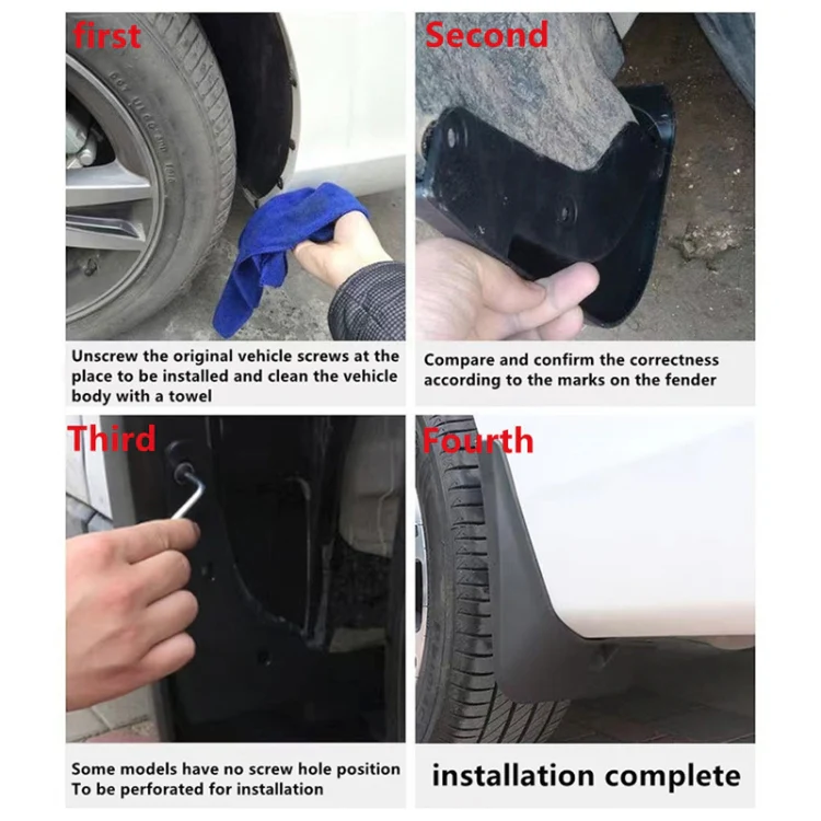 For MG ZS 2020-2021 4pcs/Set Car Auto Soft Plastic Splash Flaps Fender Guard - Image 6