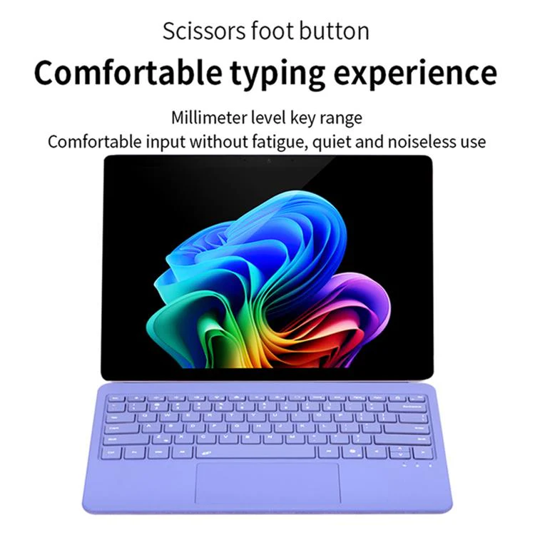 For MicroSoft Surface Pro 12 inch 2025 1088D Lightweight Bluetooth Magnetic Keyboard With Touch Pad(Purple) - Image 10