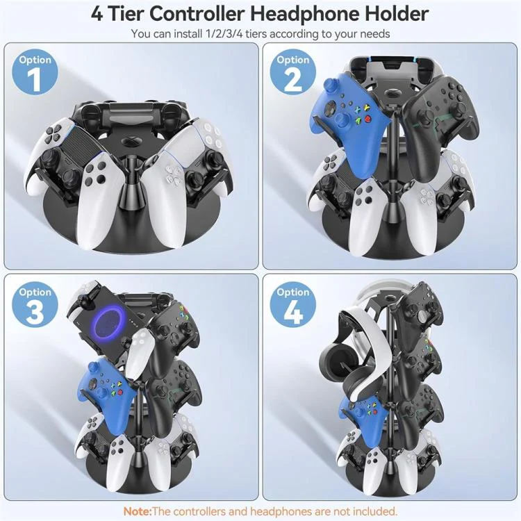 For MicroSoft XBOX / Sony PS5 / Nintendo Switch 360 Degree Rotating 4-Tier Game Controller Stand - Image 7