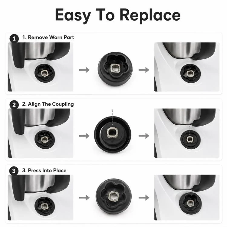 For Monsieur Cuisine Connect Food Processor Blade Motor Coupling Replacement Parts, 5 Gears(Black) - Image 5