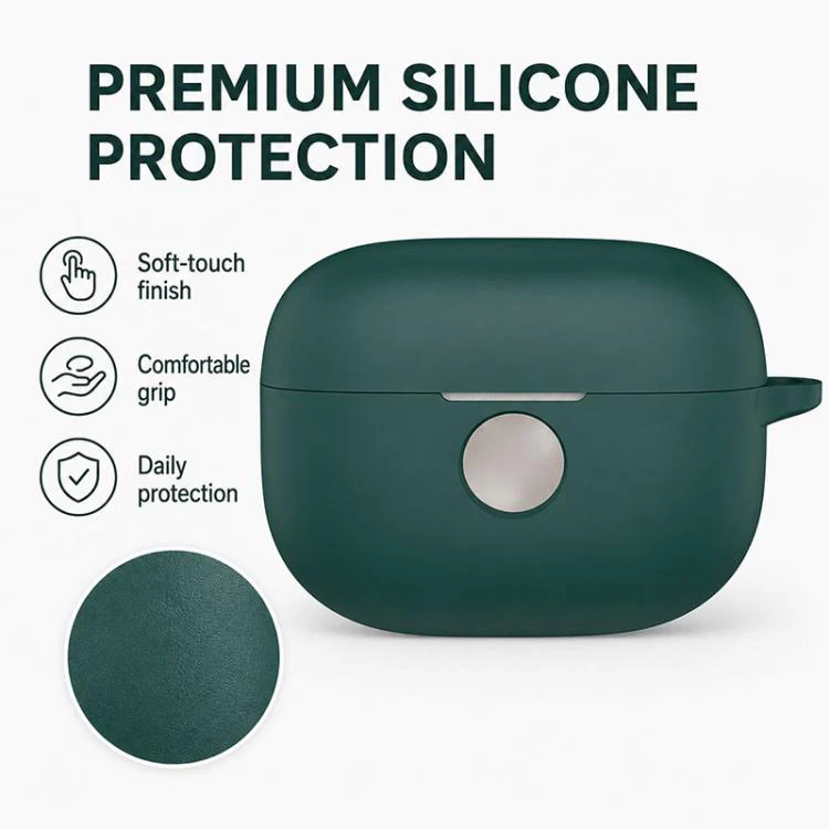 For Motorola Moto Buds 2 Pro Silicone Shockproof Earphone Protective Case(Green) - Image 4