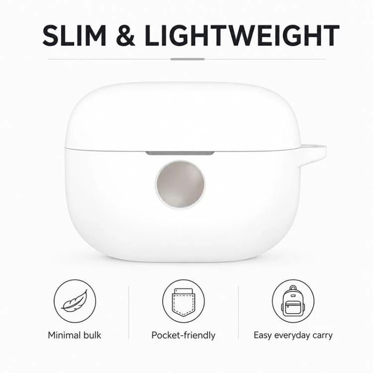 For Motorola Moto Buds 2 Pro Silicone Shockproof Earphone Protective Case(White) - Image 5