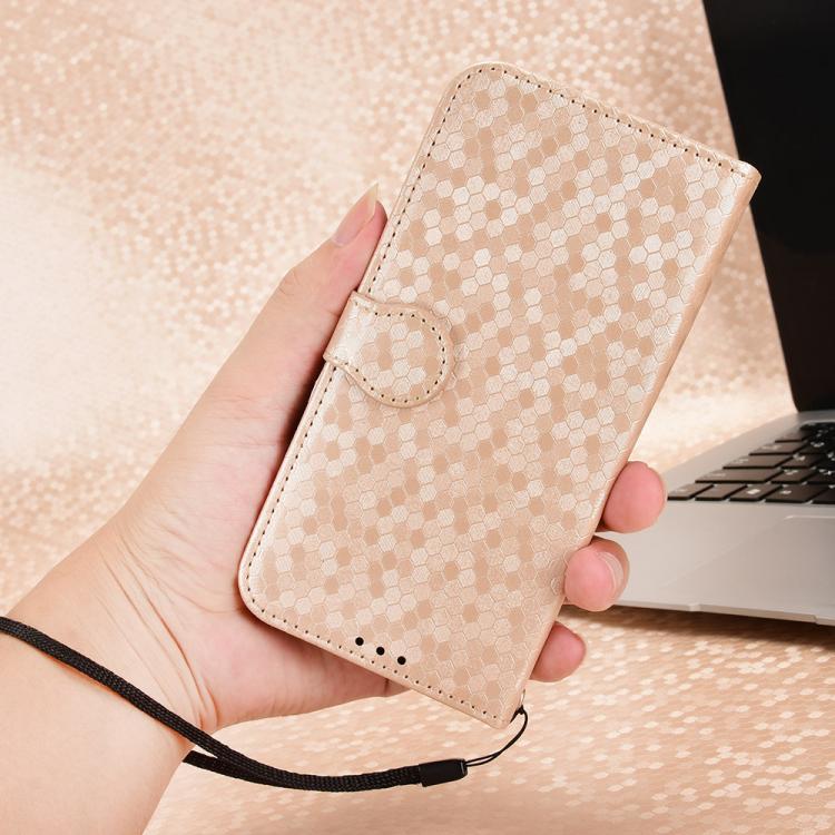 For Natural AI Phone 5G Honeycomb Dot Texture Leather Phone Case(Gold) - Image 6