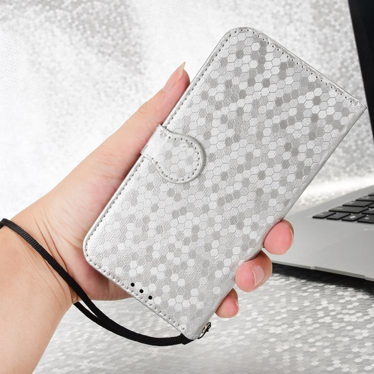For Natural AI Phone 5G Honeycomb Dot Texture Leather Phone Case(Silver) - Image 6
