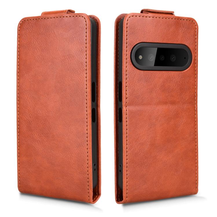 For Natural AI Phone 5G Magnetic Vertical Flip Leather Phone Case with Buckle(Brown) - Image 2