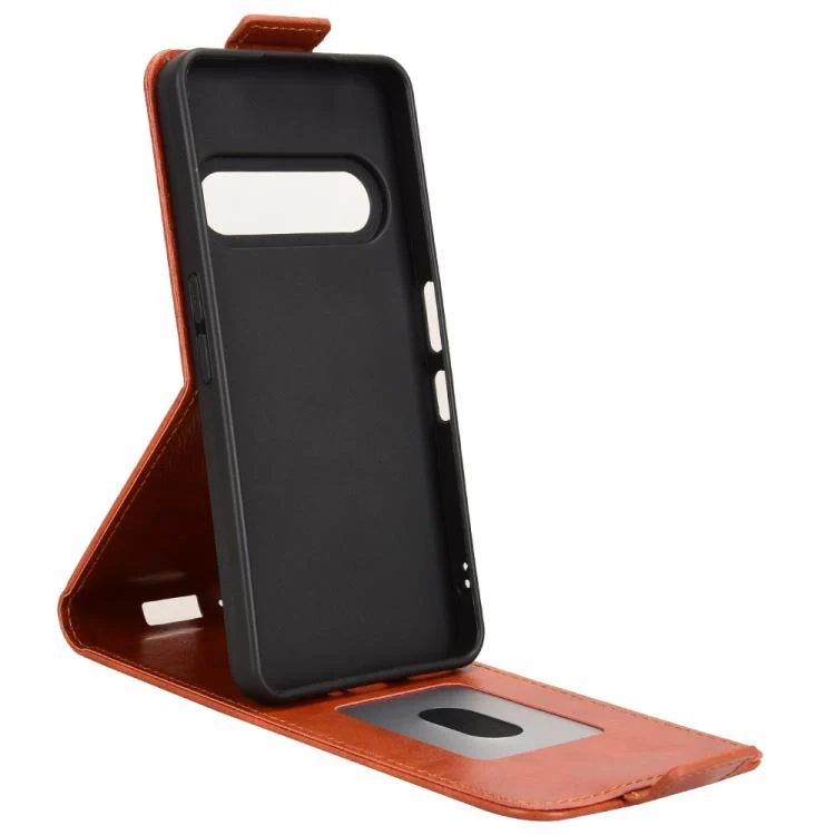 For Natural AI Phone 5G Magnetic Vertical Flip Leather Phone Case with Buckle(Brown) - Image 3