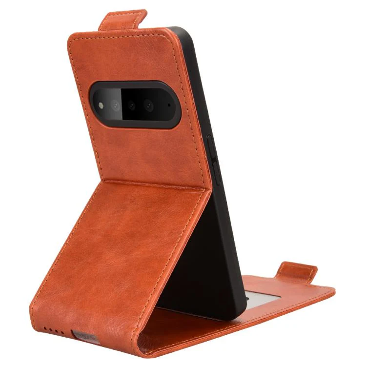 For Natural AI Phone 5G Magnetic Vertical Flip Leather Phone Case with Buckle(Brown) - Image 4