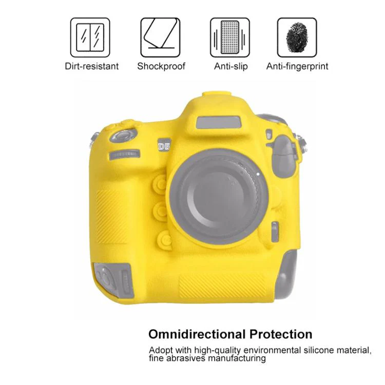 For Nikon D5 Litchi Texture Soft Silicone Camera Protective Case(Yellow) - Image 3