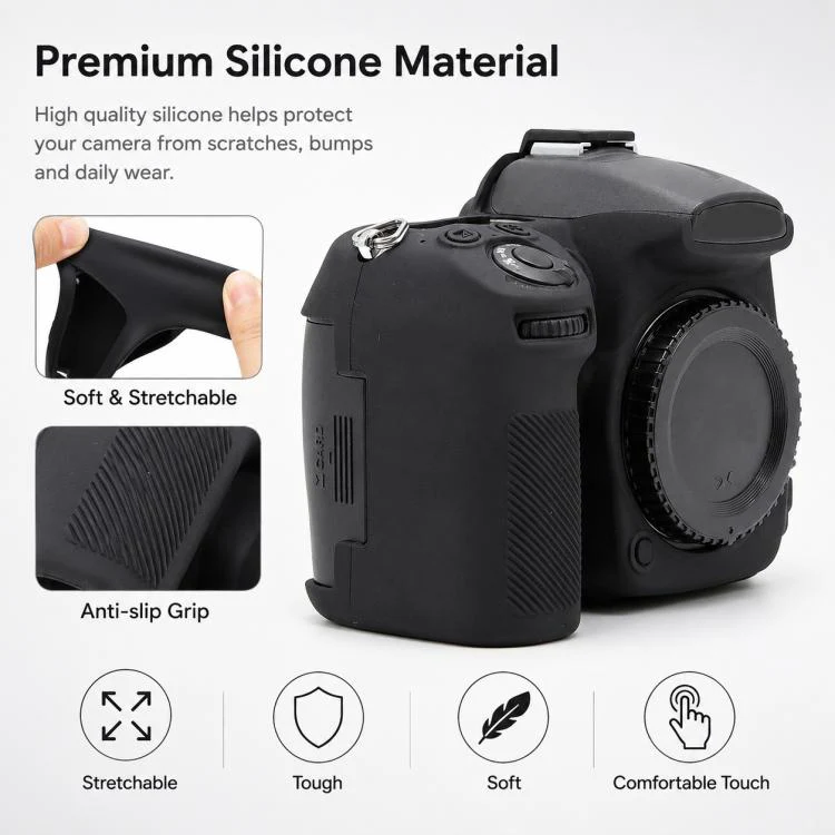 For Nikon D7000 Soft Silicone Camera Protective Case(Black) - Image 3
