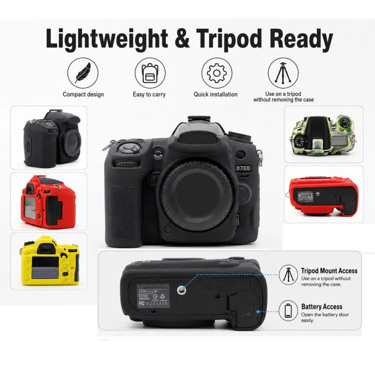 For Nikon D7000 Soft Silicone Camera Protective Case(Yellow) - Image 6