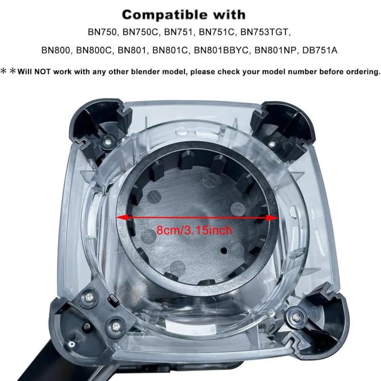 For Ninja BN750/BN750C Series 72oz Pitcher Blade Driver and Stud Kit(Black) - Image 4