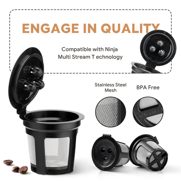 For Ninja Dual Brew Coffee Machines Three Holes Coffee Capsule Filter, Model: UA2227 - Image 4