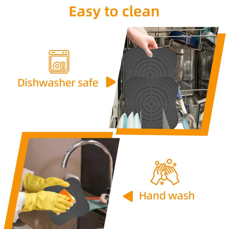 For Ninja FN101GY Crispi Air Fryer Lid Rest Heat Resistant Mat Non-Slip Silicone Pad Protects Countertops from Hot Oil & Steam(Light Blue) - Image 6