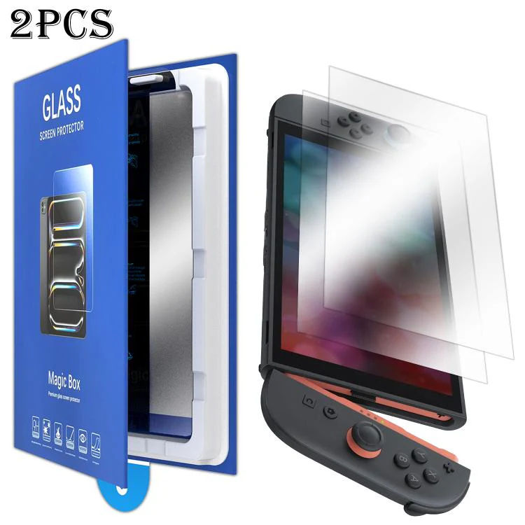 For Nintendo Switch 2 2pcs Book Box Dust-Free Chamber High-Definition Dust-Free Instant Game Console Tempered Glass Film