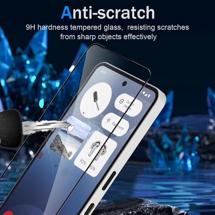 For Nothing Phone 2a 25pcs High-Aluminum Full-Coverage Anti-Fingerprint Screen-Printed HD Tempered Glass Film - Image 4