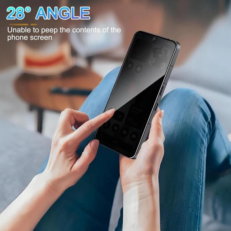 For Nothing Phone 2a 25pcs High-Aluminum Full-Coverage Anti-Fingerprint Screen-Printed Privacy Tempered Glass Film - Image 2
