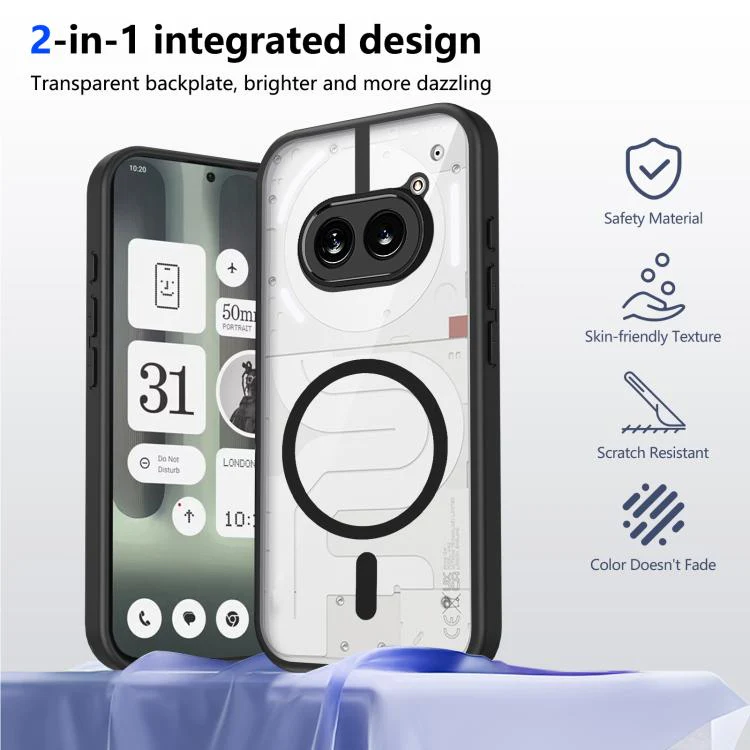 For Nothing Phone 2a / 2a Plus Matte PC Skin-feel Magnetic Shockproof Phone Case(Black) - Image 2