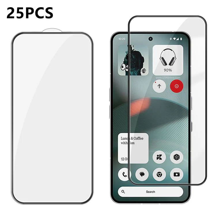 For Nothing Phone 3 25pcs High-Aluminum Full-Coverage Anti-Fingerprint Screen-Printed HD Tempered Glass Film