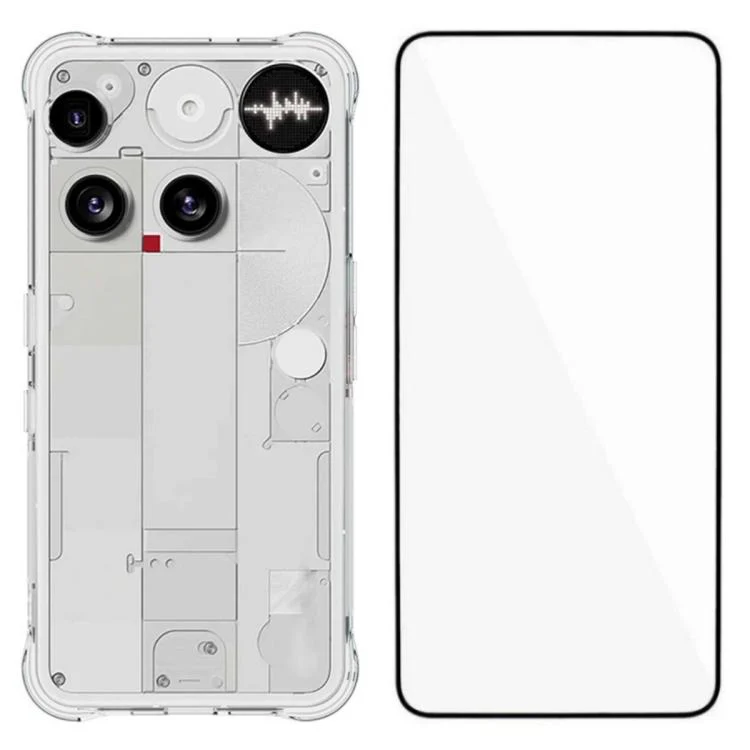 For Nothing Phone 3 5G WANLONFENG Transparent Four-Corner Shockproof TPU Phone Case with Screen Film(Transparent)