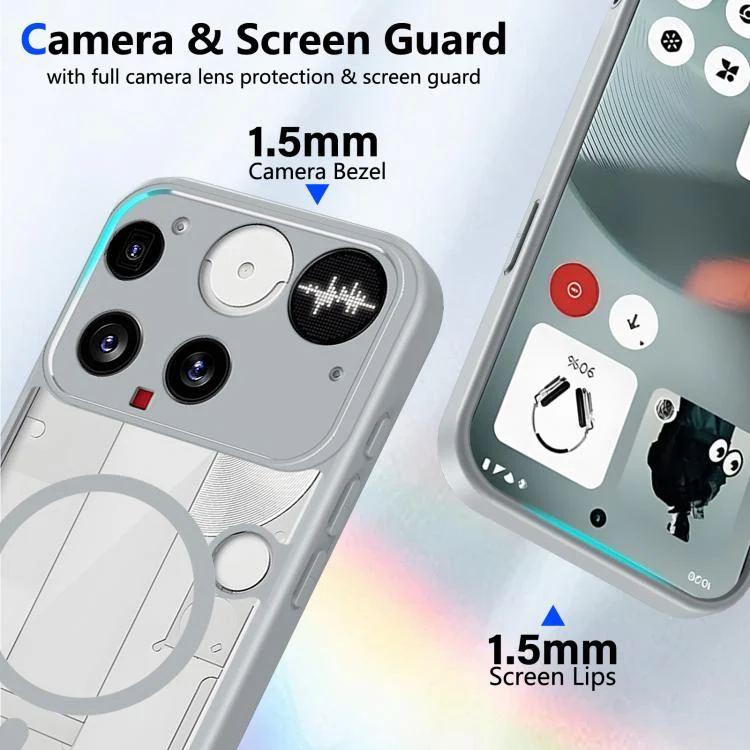 For Nothing Phone 3 Matte PC Skin-feel Magnetic Shockproof Phone Case(Grey) - Image 4
