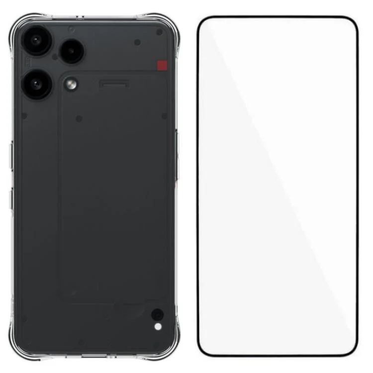 For Nothing Phone 3a Lite 5G WANLONFENG Transparent Four-Corner Shockproof TPU Phone Case with Screen Film(Transparent)
