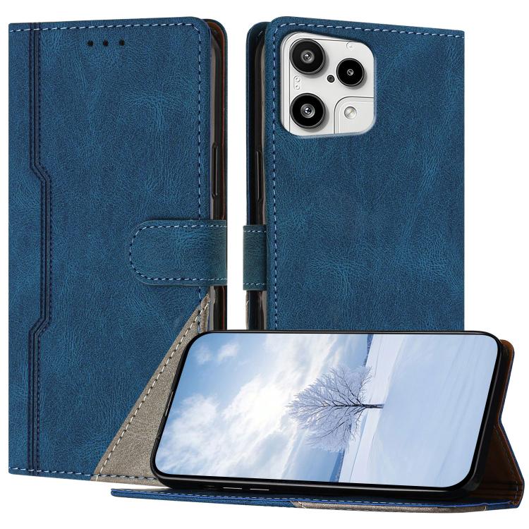 For Nothing Phone 3a Lite Color Matching Buckle Clasp Vegan Leather Phone Case(Blue)